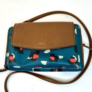 RELIC by FOSSIL Kari Theme Clutch Wallet Crossbody, Multicolor Vegan Leather